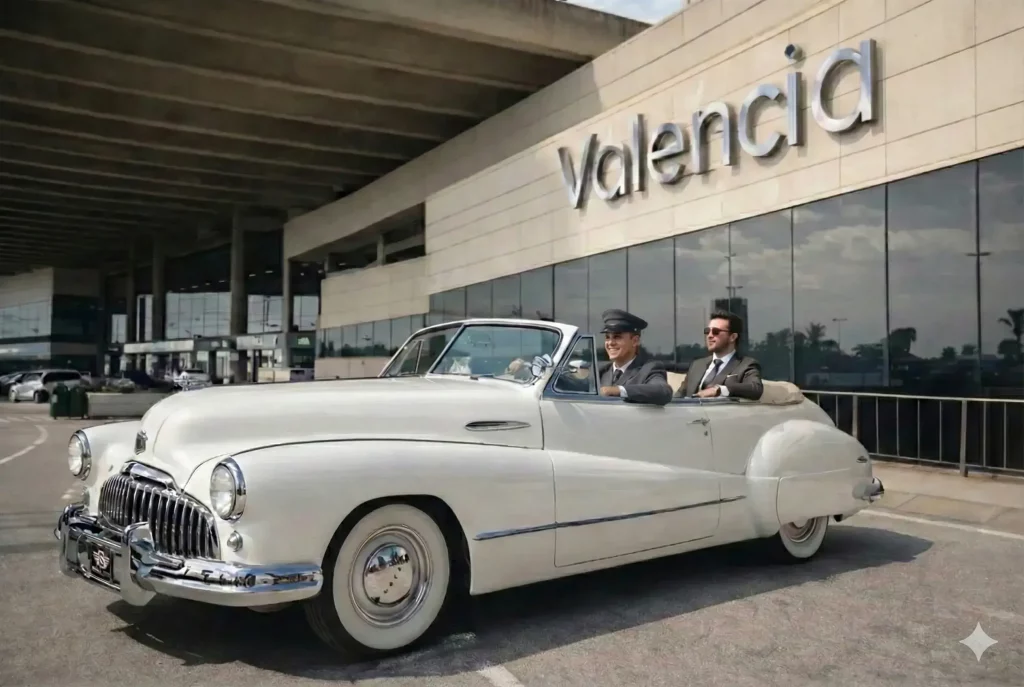 coche clásico para transfer al aeropuerto de Valencia
